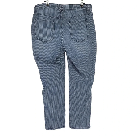 Platinum Chicos Skimmer Jeans Train Conductor Stipe High Rise Straight Denim - Picture 3 of 8